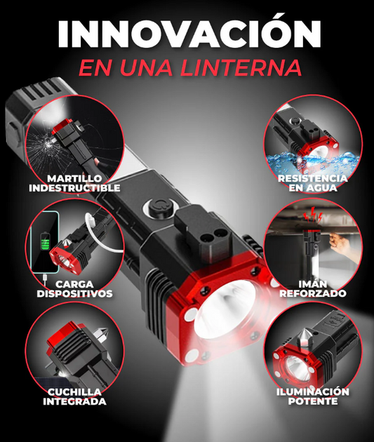 Linterna Táctica Indestructible con Powerbank™ - Seguridad y 4 Funciónes