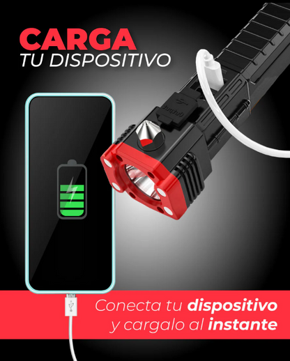 Linterna Táctica Indestructible con Powerbank™ - Seguridad y 4 Funciónes